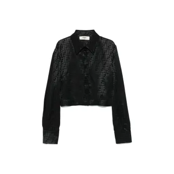FENDI Monogram Printed Cropped Shirt