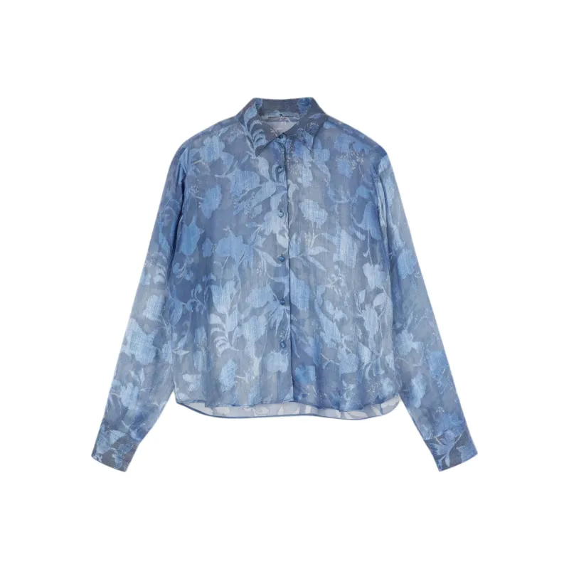 ERMANNO SCERVINO Devoré effect Denim Shirt-0