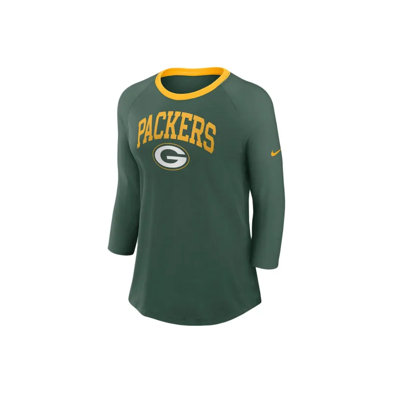 Nike Green Bay Packers Women's Nike Nfl 3/4 Sleeve T Shirt-0