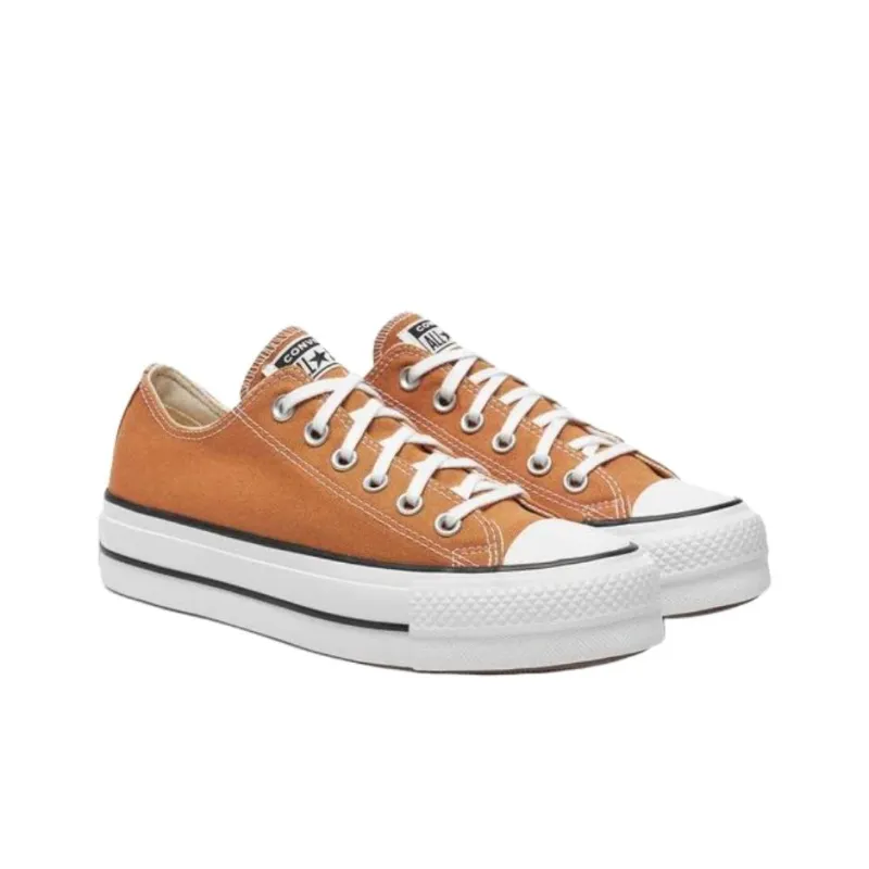 Converse Chuck Taylor All Star Lift Anti Slip Wear Resistant Low Top Canvas Shoes Women's Orange-1