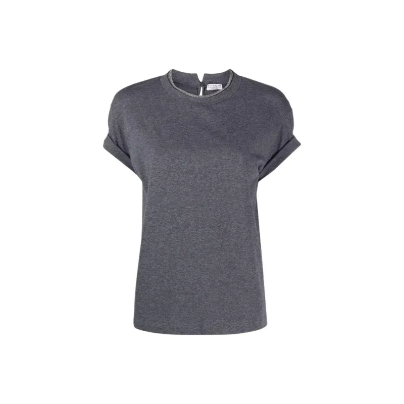 Brunello Cucinelli Embellished Crewneck T Shirt-0