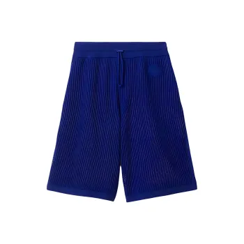 Burberry Silk Cotton Mesh Shorts Casual Shorts Men's Blue