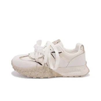 SNXR Slip Resistant, Abrasion Resistant, Quick Dry Low Top Chunky Sneakers Women's Beige