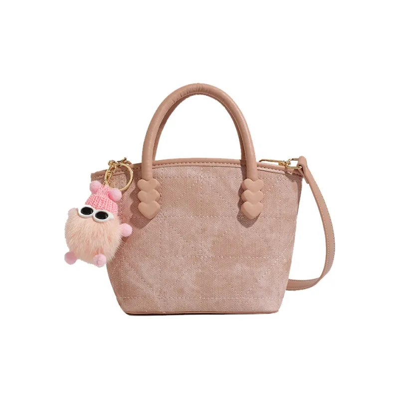 Bullrun PU Shoulder Bag, Crossbody Bag, Handbag Women's White/Pink-2