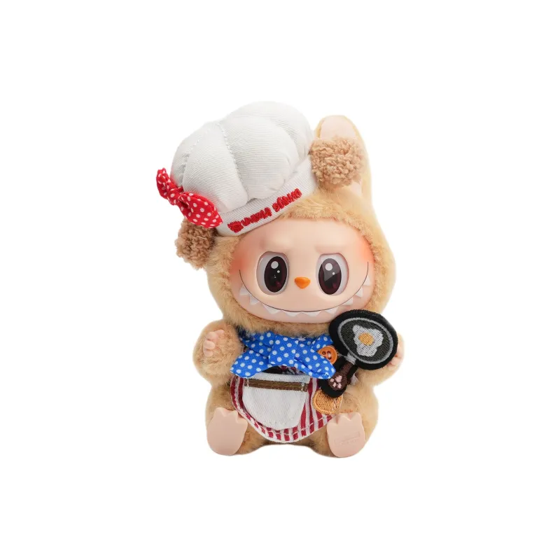 [Modified Doll] POP MART THEMONSTERS Chef Hat Hang Tag Box Labubu Vinyl, Sitting Party, Height 15CM-0