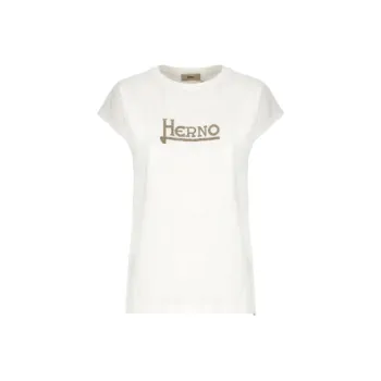 HERNO Studded Logo Crewneck T Shirt