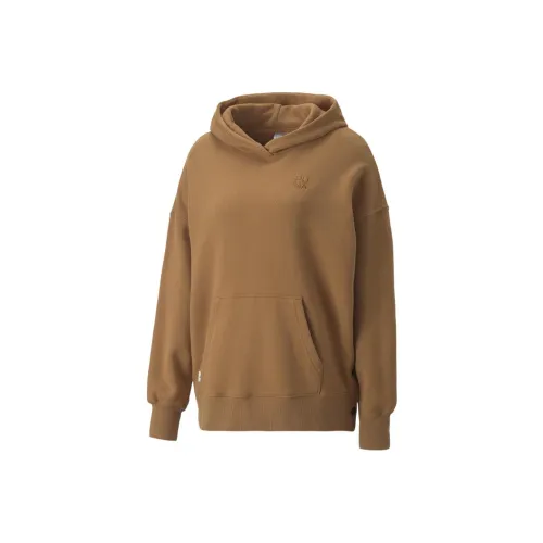 PUMA Infuse Oversized Hoodie Sweatshirt Women's Coffee