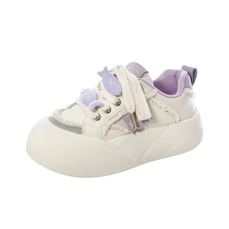 Alxnan Low Top Casual Shoes Women's Purple Little Fish-0