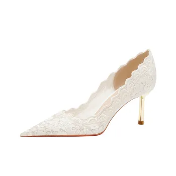 Lan Miao Slim Heel High Heels 6.5CM Women's Ivory