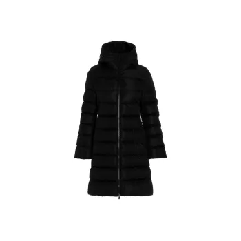 Moncler Dombes Long Down Jacket Black