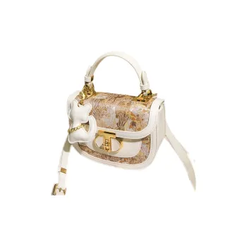 BEMIX PETS Cow Leather Shoulder Bag, Crossbody Bag, Handbag Women's White