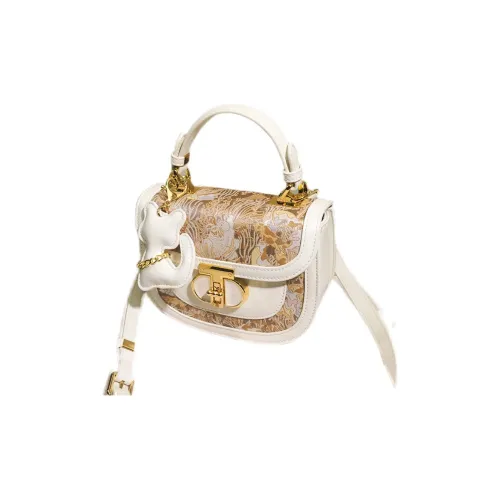 BEMIX PETS Cow Leather Shoulder Bag, Crossbody Bag, Handbag Women's White