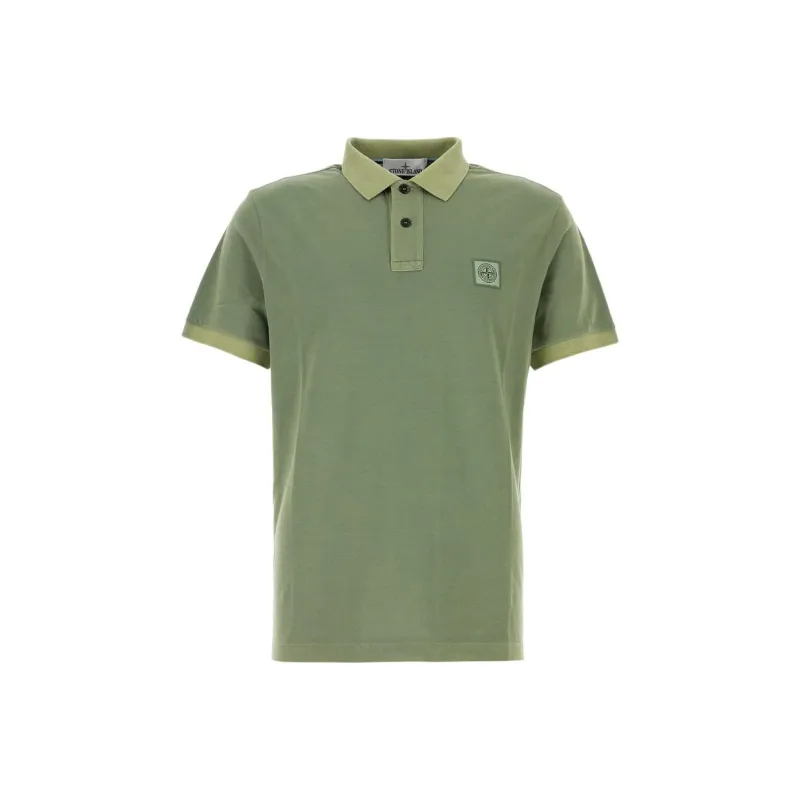 STONE ISLAND Logo Patch Short Sleeved Polo Shirt-0