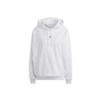 Adidas Embossed Monogram Fleece Hoodie Sweatshirt Women's White