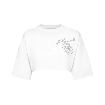 PHILIPP PLEIN Roses Cropped T shirt