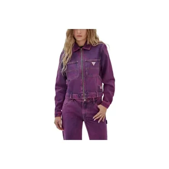 GUESS Originals Cropped Carpenter Jacket Jackets Coats Women's Purple