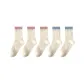 3 White Pink Ribbed Cuff 2 White Blue Ribbed Cuff