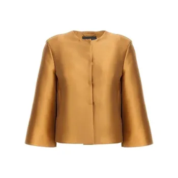ALBERTA FERRETTI Mikado Crewneck Jacket
