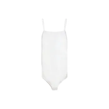 MaxMara Rugiada Collection Silk Satin Bodysuit Jumpsuit Women's White