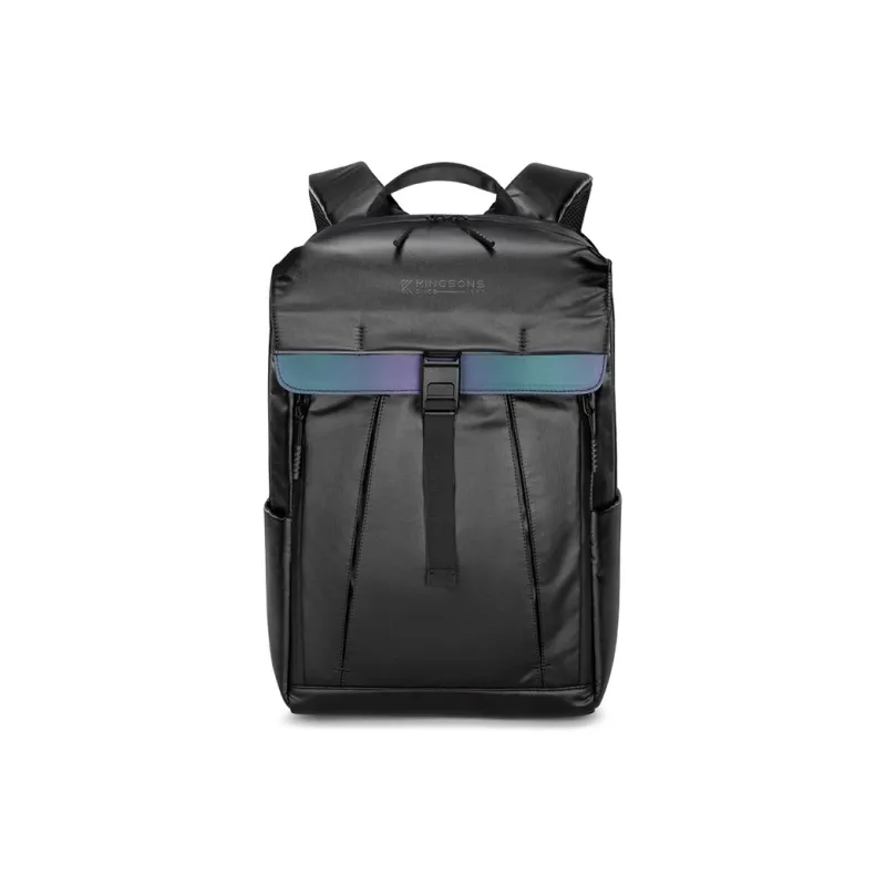 KINGSONS Polyester Backpack Unisex Black-0
