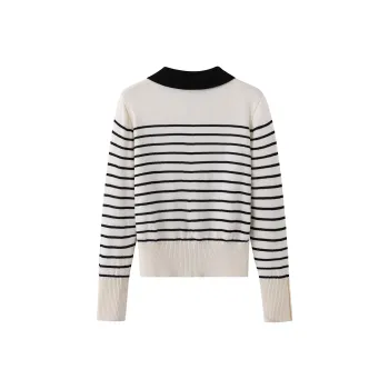 Love Elaine Knitwear Women's Black White Stripes