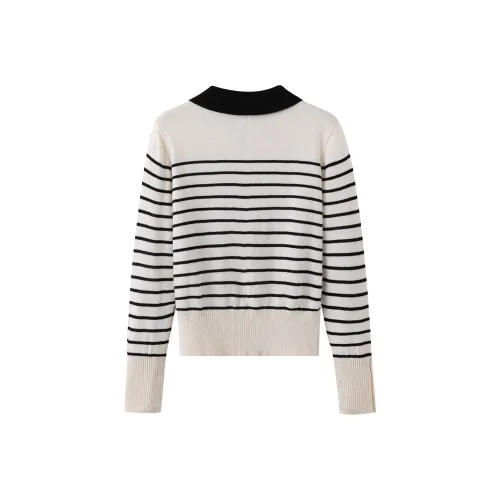 Love Elaine Knitwear Women's Black White Stripes