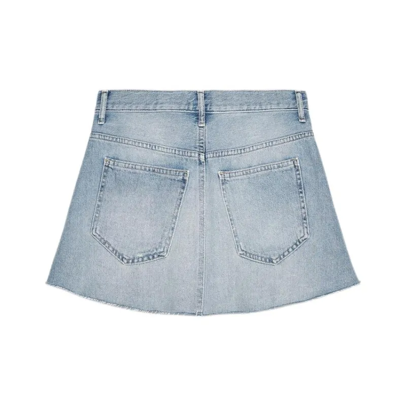 ZARA Trf Denim Short Skirts Women's Light Blue-1