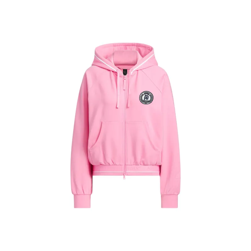 Adidas Verbiage Crop Jacket Jackets Coats Women's Blessing Pink-1