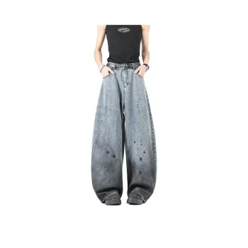 Warrior Huichao Riding The Wind Collection Jeans Unisex Blue