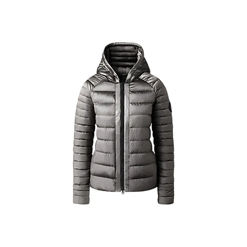 Canada Goose Roxboro Series Solid Color Hooded Down Jacket Women's Polaris White-0