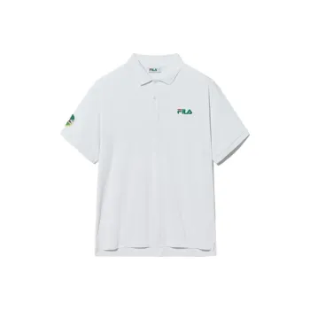 FILA LINEAR CREST Polo Shirt Unisex White