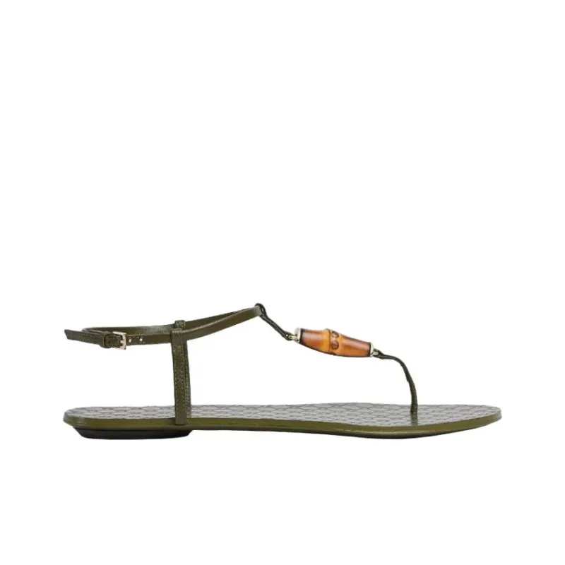 GUCCI One Strap Sandals Women's Dark Green-1