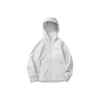 Jack Wolfskin Solid Color Logo Hooded Windbreaker Jacket Women's