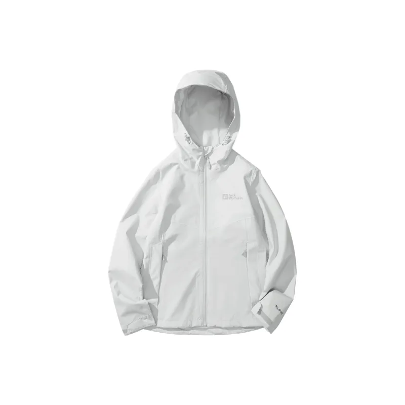 Jack Wolfskin Solid Color Logo Hooded Windbreaker Jacket Women's-0