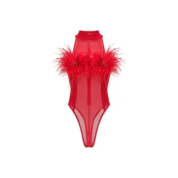 THE KRIPT VELORA BODYSUIT Bodysuits Women's Red