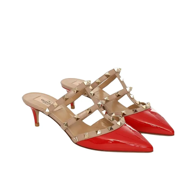 Valentino Closed Toe Slippers Women's Red-2