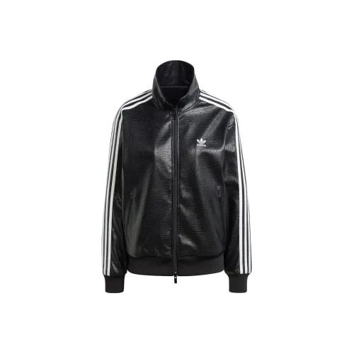 adidas originals Firebird Premium Faux Leather Firebird Luxe Sports Jacket