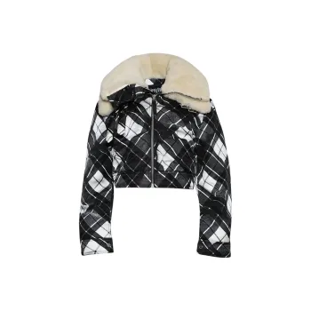 Jean Paul Gaultier Distorted Tartan Aviator Coat 'Black/Grey/White/Dark Brown'