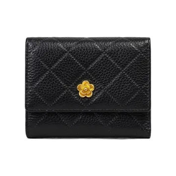VINEY Cow Leather Wallet Clutch Regular Women's Black