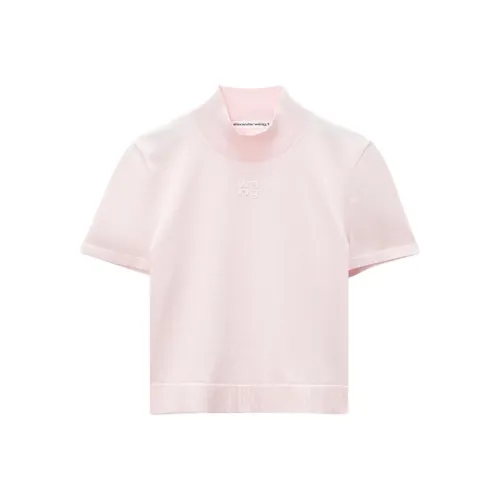 Alexander Wang Logo Short Sleeved Mockneck Top