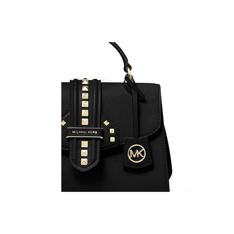 MICHAEL KORS Lorimer Leather Handbag, Crossbody Bag Women's Black-1