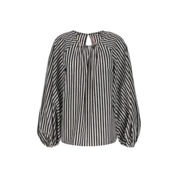 CarolinaHerrera Puff sleeve Striped Cotton Blouse