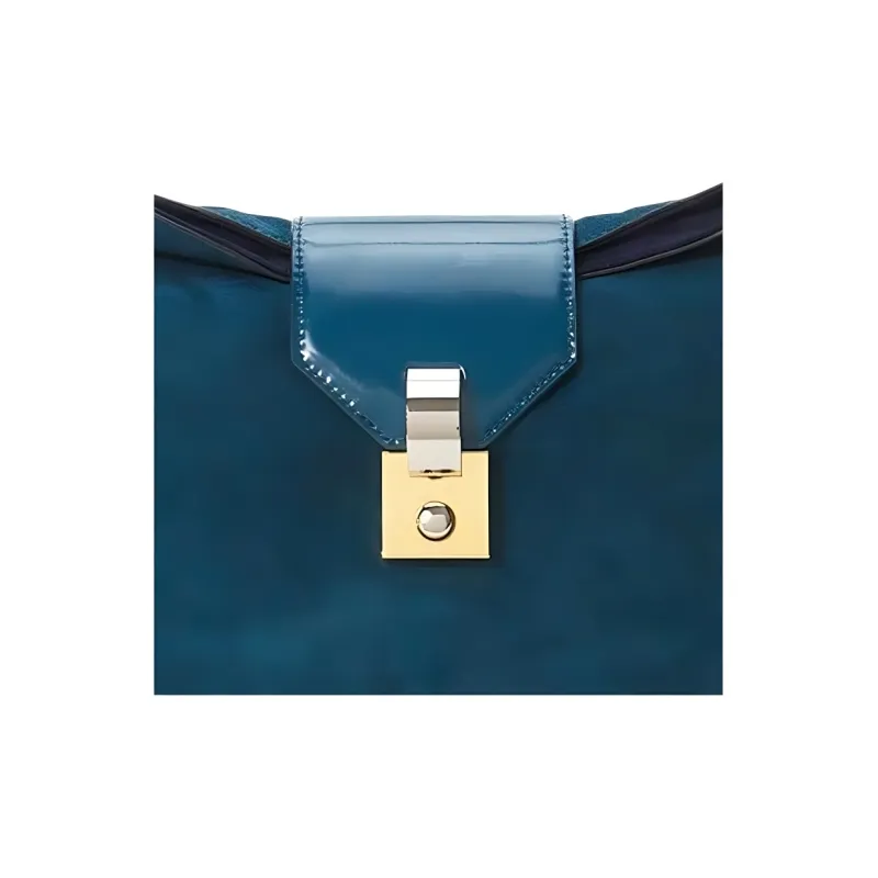Staud Suede Crescent Bag Portable Crossbody Bag Shoulder Bag Women's Aqua Blue-4
