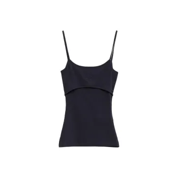 LOEWE Anagram Strappy Cotton Top Ocean Blue