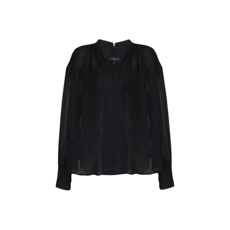RAG&BONE Lightweight Oversized Split neck Blouse-0