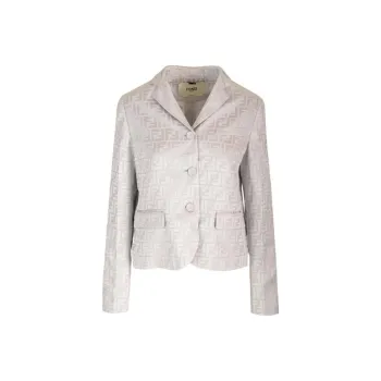 FENDI Single Breasted Ff Jacquard Satin Jacket