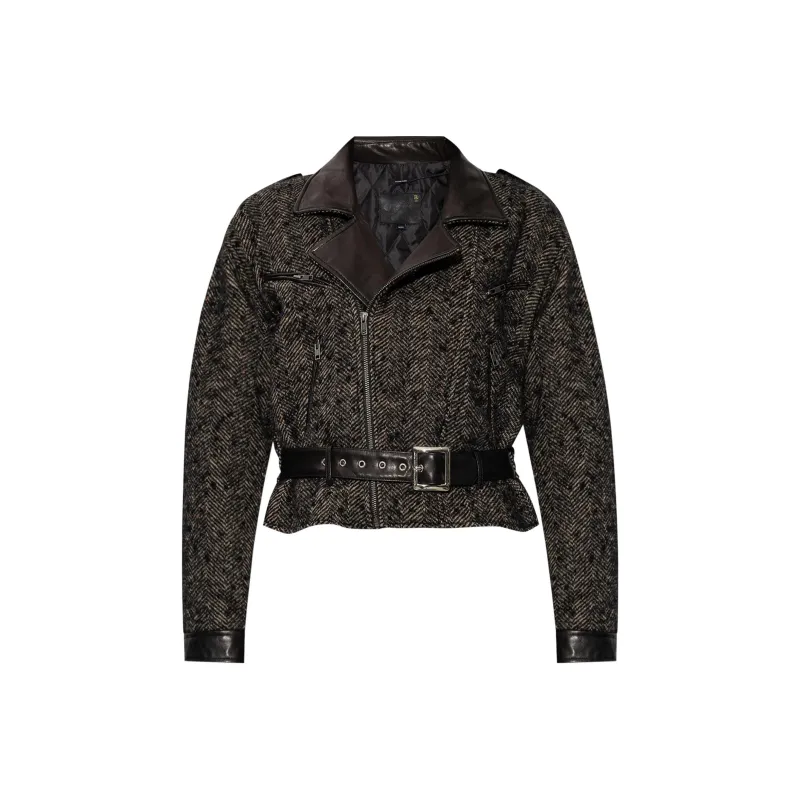 R13 Herringbone Belted Jacket-0