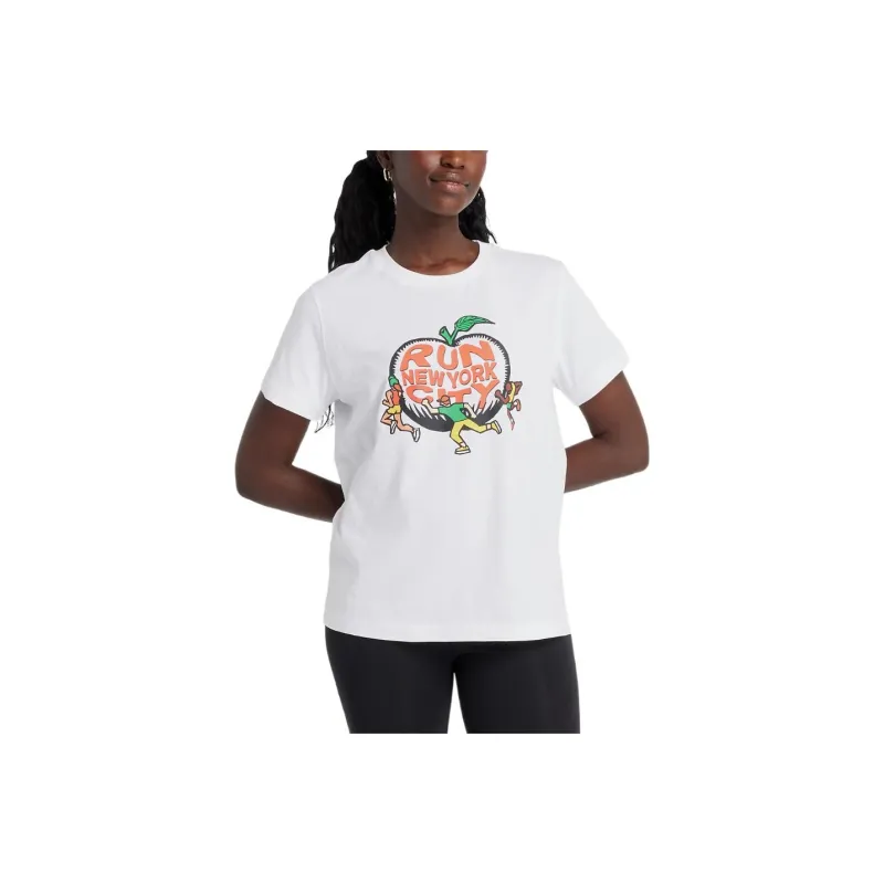 New Balance NYRR Boroughs Graphic T-Shirt Women's White-1