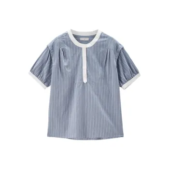UNIQLO Shirt Women's Blue White Stripes