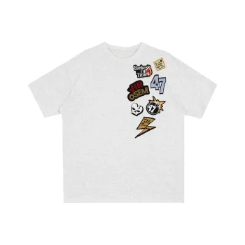 VINMUK Drop Shoulder Sleeve T Shirt Unisex Gray